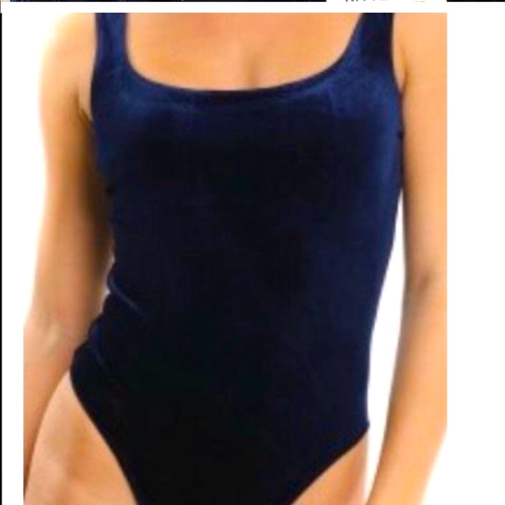 kittenish blue satin bodysuit